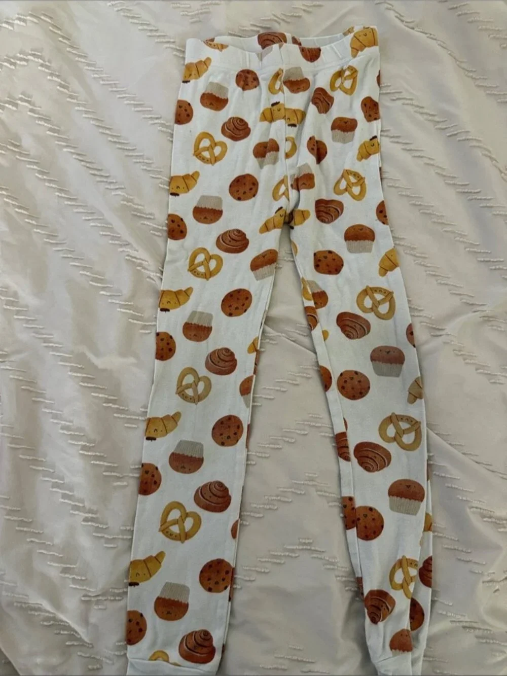 Old Navy White Kids Pajama Top with Brown & Yellow Bakery Print